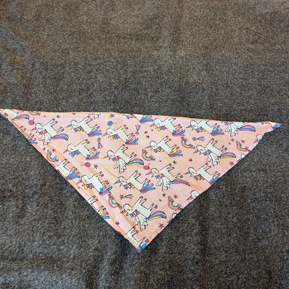Pink unicorn rainbow bandana 16 X 24
